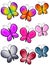 Various Colourful Butterflies Clip Art