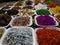 Various colourful spices for making chewable Betel Leaves in a social occation in my house in Burdwan,West Bengal, India.