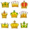 Various crown style of doodle set collection