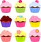 Various cupcake