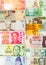 Various currencies banknotes forming a background