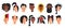 Various cute diverse people avatar set isolated