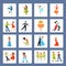 Various Dance Styles Flat Icons
