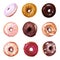 Various decorated doughnuts