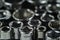 Various different size metal wrench heads closeup. set of wrench heads collection