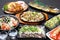 Various dishes of Japanese Izakaya menu