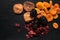 Various dried fruits: apricots, figs, prunes, cranberries