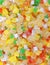 Various dried fruits small pieces, colorful food background