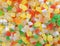 Various dried fruits small pieces, colorful food background