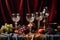 Various drinking glasses in fancy background
