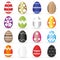 Various Easter eggs color design with decoration elements collection eps10