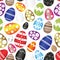 Various Easter eggs color design with decoration elements seamless pattern eps10