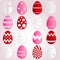 Various Easter eggs design from color paper collection eps10