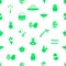Various Easter icons seamless white and green pattern
