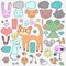 Various elements animals childish set