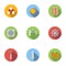 Various energy icons set, flat style