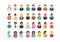 Various ethnic business people avatar icons