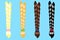 Various female braids on a blue background.