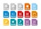 Various file types vector icon illustration set