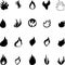Various Fire Icons, Flame Icons, Flame Buttons, Sticker Label