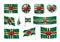Various flags of Dominica independent island