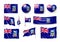 Various flags of Falkland islands country