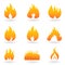 Various flame and fire icons