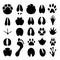 Various footprint silhouettes