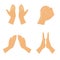 Various forms of hand gestures that are praying