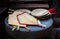 Various hand fans on a market in China