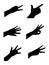 Various hand gestures On a white background.