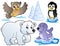 Various happy winter animals