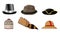 Various hats illustration icons