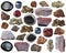 Various iron ore stones and rocks isolated
