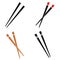 Various japanese traditional chopstick illustration design vector set