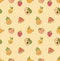 Various kawaii fruit seamless pattern