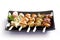 Various kind of teriyaki skewers Yakitori.