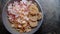 Various kinds of crackers. Crispy crackers are placed in the pan. One of the cheap and favorite snacks from Indonesia.