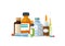 Various kinds of medication grouped together