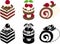 The various kirsch torte icons