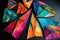 various kite shapes cut from vibrant fabrics