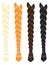 Various long female braids. Hair.