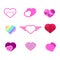 Various Love Heart Shapes Vector Illustration Graphic Set