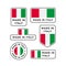 Various made in Italy labels set, Italian product emblem