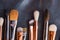 Various makeup brushes