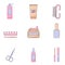 Various manicure accessories, equipment, tools. Nail file, nail scissors, tweezers, nail polish, hand cream, polish