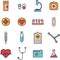 Various medical equipment vector icons