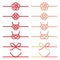 Various mizuhiki decorative Japanese cord made from twisted paper knots illustration