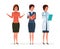 Various modern women`s professions. Teacher, businesswoman, hospital doctor.