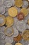 Various money coins background